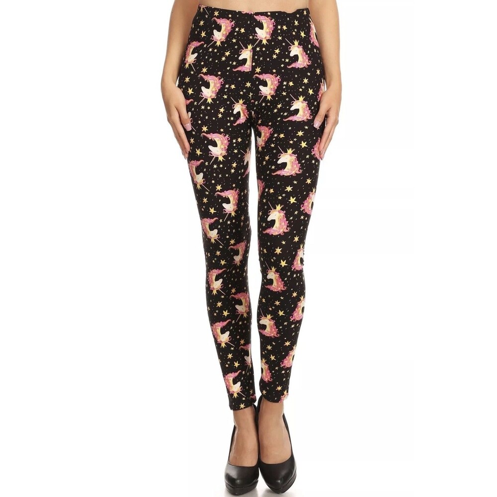 Unicorn Floral Multiple Colors. Buttery Soft Leggings - One Size 2-12
